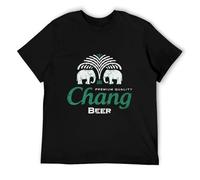 RBYSV Chang Beer T-Shirt ThailandElefantBangkokLogoHangoverFunKult95% Cotton Short Sleeve O-Neck Tees Shirt Black 3XL