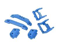 RC 1/18 parachoques de repuesto de aleación de aluminio RC delantero trasero parachoques placas de repuesto para Traxxas Latrax Teton 1/18 (azul)