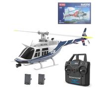 RC 2.4G 1/33 Escala BELL 206 Helicóptero de un solo rotor sin Aileron Avión GPS sin escobillas Motor Batería RTF Modelo de regalo para adolescentes a partir de 16 años y adultos (versión RTF)