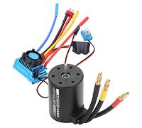 RC 3650 2300KV Motor Brushless Waterproof, 60A ESC Combo for 1/10 RC Car, 4 Poles High Torque 900W Motor with CNC Aluminum Heat Sink, Compatible with 2 - 3S LiPo