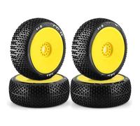 RC Accesorio Del Coche Para HSP Para HPI Para Kyosho ZD Para Hongnuo 6S Para Traxxas Para Losi 1/8 4WD Para Nitro Neumáticos Buggy Todoterreno Llantas Rueda 17 Mm Hexagonal Piezas Coche RC(Yellow)