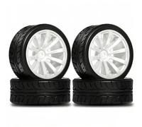 RC Accesorios para HPI para KYOSHO para Tamiya WRC para TT02 XV01 1/10 4 Uds Neumático para Cubo Rueda Deriva Neumáticos RC Modificación Coche Piezas Mejora(White)