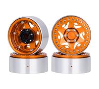 RC Accesorios para Trx4 para Trx6 para Scx10 Gen7 Gen8 1/10 1,9 Pulgadas Juego De Llantas Ruedas Beadlock Aluminio para Cubo Compensación Ajustable RC(Orange)