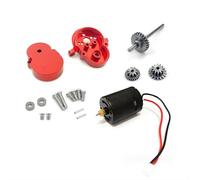 RC Actualización Compatible con WPL D12 D42 1/10 RC Car Upgrade Parts Accesorios Caja De Cambios De Metal con Motor 370 Engranaje De Acero Rojo