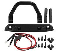RC Aluminum Front Bumper with LED Illumination | Resilient Guard for Axial SCX24 1/24 RC Car | Metal Bumper Accessories for Off - Road/Crawler/Rock Racing (black BL)