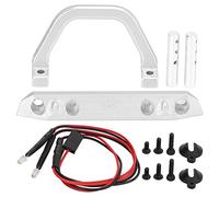 RC Aluminum Front Bumper with LED Illumination | Resilient Guard for Axial SCX24 1/24 RC Car | Metal Bumper Accessories for Off - Road/Crawler/Rock Racing (Silver S)