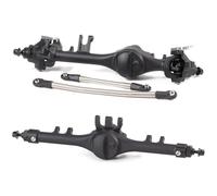 RC Auto Eje Para Axial Para SCX10 II VS4-10 Juego Recto De Aluminio Mecanizado F10T Conjunto Eje Transparente Negro Con Todo Incluido(Black,Set)