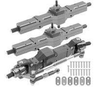 RC Auto Eje Para WPL B16 B36 Para JJRC Q60 Q63 Q64 FY004 6X6 6WD 1/16 Juego De 3 Ejes De Portal B16 Delantero Medio Trasero De Aluminio Eje Completo Para Coche RC(Silver)