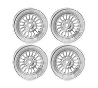 RC Beadlock Llanta Rueda Para Axial Para SCX24 Para TRX4M Para RedCat Para Ascent-18 1/18 Aleación Aluminio CNC Buje Rueda 1.3 Pulgadas Mejora Coches RC Piezas(Silver)