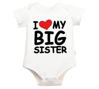 RC-BKKXXEAV Ropa de algodón I Love My Big Sister Only Cute Boy Body Body informal de verano (Color : 24HY646-HY-White, Size : 6M)