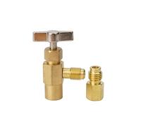 RC-BKKXXEAV Toma de Aire Acondicionado autosellante R1234yf de 1/2" CA Izquierda, Conector Macho SAE de 1/4" R12 R134a, construcción de Metal de Alta Resistencia, antidesgaste(2SET)