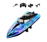 RC Boat - Remote Control Watercraft for Pool Lake Pond and Backyard Play | Rechargeable Waterproof Racing Toy with 2.4GHz Controller, Reset Function Activity Gift for Kids Teens, 22x6.7x7.7cm