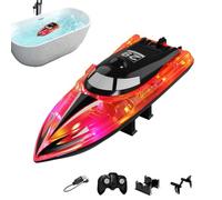 RC Boat - Remote Control Watercraft for Pool Lake Pond and Backyard Play | Rechargeable Waterproof Racing Toy with 2.4GHz Controller, Reset Function Activity Gift for Kids Teens, 22x6.7x7.7cm