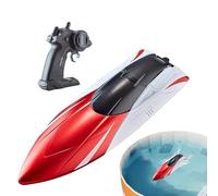 RC Boote 15 Km/h - LED Rücklicht Schiff Wasserspielzeug | Schnelle RCBoot Mit Akku - Alarma Und Reichweiten para piscina ver teich | 100 min Spielzeit Wiederaufladbar para niños
