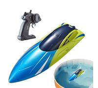 RC Boote 15 Km/h - LED Rücklicht Schiff Wasserspielzeug | Schnelle RCBoot Mit Akku - Alarma Und Reichweiten para piscina ver teich | 100 min Spielzeit Wiederaufladbar para niños