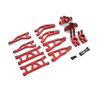 RC Brazo Oscilante para Arrma para Granite para Typhon para Grom 1/18 Quake 1/16 Aluminio Brazo Oscilante Kit 6 Piezas RC Actualización Coche Piezas Modificadas Reparación(Red)