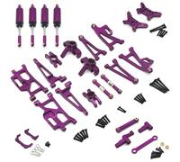 RC Brazo Oscilante para MJX 14209 14210 1/14 Soporte para Cubo Enlace Copa Dirección Metal Parte Superior Inferior Juego Brazo Oscilante Amortiguador Piezas Mejora Coche RC(Purple)