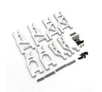 RC Brazo Oscilante para Tamiya Denko para Fighter para Nxgen DT04 58741 DT03 58587 58628 1/10 Parte Delantera Trasera Arriba Abajo Brazos Oscilantes Piezas Automóviles RC(Silver)