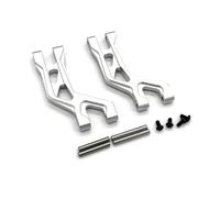 Rc Brazo SuspensióN Para Tamiya Denetsu Para Fighter Para Nxgen DT04 58741 DT03 58587 58628 1/10 Parte Superior Trasera Metal Componente Brazo Oscilante Piezas Coche RC(Silver)