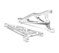 Rc Brazos Oscilantes Pour Traxxas Pour E-Revo 2.0 Pour VXL 86086-4 1/10 Alliage D'aluminium Bras Suspension Supérieurs Avant Gauche Et Droit 8631 8632 Voiture RC Pièces Détachées(Silver)