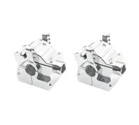 RC Caja Cambios Compatible con JLB para Cheetah 11101 21101 J3 1/10 RC Coche para Carreras Piezas Mejoradas 2 Uds Caja De Caja De Cambios De Metal Carcasa Diferencial(Silver)