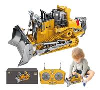 RC Camión de construcción - Vehículo de volcado de control remoto recargable para niños | Tomando de juguete de servicio pesado con controlador, trabajo eléctrico para niños de 6+ de 6 años, rastreado