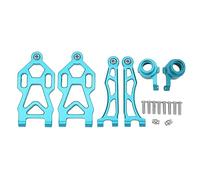RC Car Front Upper Lower Suspension Arms, Aluminum Alloy RC Front Swing Arm Set with Steering Cups and Ball Heads, Replacement for SCY 1/16 16101PRO 16102 16103 16201 Remote Contro (Azul)