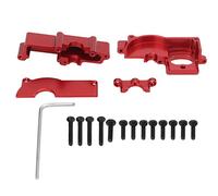 RC Car Gearbox Housing and Motor Mount Set, Aluminum Alloy Upgrade Parts for Latrax Teton 1/18 Remote Control Car, Lightweight Durable Metal Replacement with Screws and Hex Wrench (Roja)