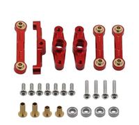 RC Car Repuestos Kit para Tamiya para TT02 TT-02D 1/10 RC Drift, Piezas De Coche, Rodamiento Bolas Aluminio, Conjunto Enlace Montaje Dirección Manivela(Red)