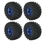 RC Car Rubber Tires, 4Pcs 1/10 Scale Truck Tires RC Car Tire and Wheels Plastic Vintage Wheels Rims RC Rally Racing Tires for 1/10 Remote Control Car