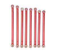 RC Coche Barra de Enlace del Chasis, 8 Piezas Aleación de Aluminio Chassis Link Rod para SCX10 1/10 Escala 313mm Distancia Entre Ejes RC Crawler Car (Rojo) for RC Crawler, Rally, Buggy