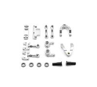 RC Coche Dirección Copa Para WPL D12 1/10 Metal Para Juego De Copa De Dirección De Brazo Oscilante Control Remoto Coche Vehículos De Orugas Piezas Y Accesorios Actualización Reemplazo Uso(Silver)