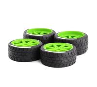 RC Coche Goma Ruedas Compatible con Arrma para Felony 1/7 RC Actualización De Coche Piezas De Repuesto Accesorios Neumáticos De Goma con Llantas Hexagonales De 17mm(Green)
