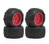 RC Coche Goma Ruedas Compatible con ARRMA para Typhon para Granite para GROM 1/18 RC Actualización De Coche Piezas De Repuesto Accesorios Neumático De 72,5mm(Red)