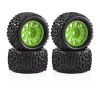 RC Coche Goma Ruedas Compatible con ARRMA para Typhon para GROM para Granite 1/18 RC Actualización De Coche Piezas De Repuesto Accesorios 72,5mm Garra para Neumático para Cubo De Rueda(Green)