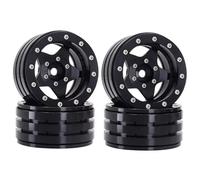 RC Coche Goma Ruedas Compatible con Axial para SCX10 para TRX4 para Redcat 1/10 Coche Trepador De Control Remoto Accesorios De Piezas 4 Uds 1,9 "Ruedas De Metal Beadlock Agujero Tornado(Black)