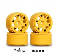 RC Coche Goma Ruedas Compatible Con Axial Para Wraith RR10 Para SCX10 Para YETI D90 CC01 1/10 Coche Trepador De Control Remoto Piezas De Mejora Accesorios Llantas De Rueda Beadlock De 2,2"(Yellow)