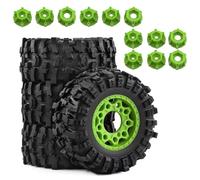 RC Coche Goma Ruedas Compatible con Traxxas para Slash para ARRMA para SENTON 1/10 RC Piezas De Mejora De Camión Corto Accesorios 4 Uds Neumático De 109mm con(Green)