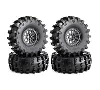 RC Coche Goma Ruedas Para Axial Para SCX10 Pro Para Wraith Para Capra RR10 RBX10 Para Traxxas Para TRX4 1/10 Juego 4 Llantas Metal Beadlock 150 Mm Y 2,2 Pulgadas Coche RC Crawler(Black)