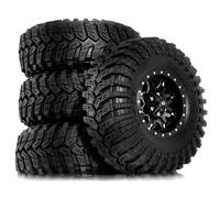 RC Coche Goma Ruedas Para Axial Para SCX10 Pro UTB18 Para TRX4 Para Redcat Gen8 7VS4-10 FCX10 1/10 Juego De Neumáticos Para Barro De 1.9" Con Bloqueo De Talón De Aluminio Para Coche RC Crawler(D)