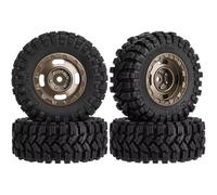 RC Coche Goma Ruedas Para Axial Para SCX24 Para TRX4M V FCX24 1/18 1/24 Rueda Aluminio De 1.2" Y Neumáticos De Goma Blanda De 62 X 24 Mm Piezas De Mejora Para Crawler RC(Brown)