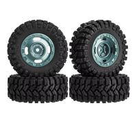 RC Coche Goma Ruedas Para Axial Para SCX24 Para TRX4M V FCX24 1/18 1/24 Rueda Aluminio De 1.2" Y Neumáticos De Goma Blanda De 62 X 24 Mm Piezas De Mejora Para Crawler RC(Titanium)