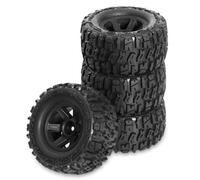 RC Coche Goma Ruedas Para Traxxas Para E-Revo Para MJX 16207 16208 Para SCY 16101 Para HBX 1/16 4 Piezas 90 Mm Monster Truck Neumáticos Para Buggy Rueda 12 Mm Hex Piezas Actualización Coche RC(Black)