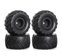 RC Coche Goma Ruedas Para TRX4M Para FMS Para FCX24 Para Axial Para SCX24 AX24 1/18 1/24 Juego De 4 Llantas De 52 Mm Y 1 Pulgada Para Monster Truck Piezas De Mejora Para Coche RC Crawler(Black)