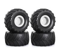 RC Coche Goma Ruedas Para TRX4M Para FMS Para FCX24 Para Axial Para SCX24 AX24 1/18 1/24 Juego De 4 Llantas De 52 Mm Y 1 Pulgada Para Monster Truck Piezas De Mejora Para Coche RC Crawler(White)