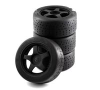 Rc Coche NeumáTico Piezas Compatible Con Arrma Para Infraction Para Felony Para Limitless 1/7 Piezas Para Coche RC 4 Neumáticos De 5 Radios, 100 X 42 Mm, 42/100, Rueda Hexagonal De 17 Mm(Black)