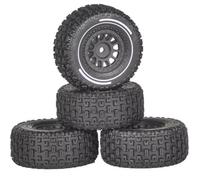 RC Coche NeumáTico Piezas Compatible con Arrma para Mini para Mojave para GROM 1/14 RC Piezas De Mejora De Coche Accesorios 65mm 12mm Rueda De Neumáticos De Cubo Hexagonal(Black)