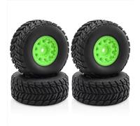 Rc Coche NeumáTico Piezas Compatible Con ARRMA Para MOJAVE Para GROM 1/14 Piezas De Mejora Para Coche RC Accesorios De Repuesto WOWFU - 4 Llantas Con Neumáticos(Green)
