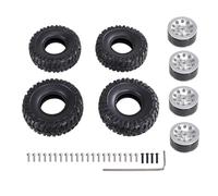 RC Coche NeumáTico Piezas Compatible con MN D90 98 99S 78 82 para WPL C14 C24 C34 1/2 1/16 RC Piezas De Mejora De Coche Accesorios para Tipo Clip Neumático Suave Piel Metal(Silver)