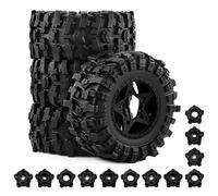 RC Coche NeumáTico Piezas Compatible con Traxxas para Slash para ARRMA para SENTON 1/10 RC Piezas De Mejora De Camión De Recorrido Corto Accesorios Neumáticos De 109mm con Rueda Hexagonal(Black)